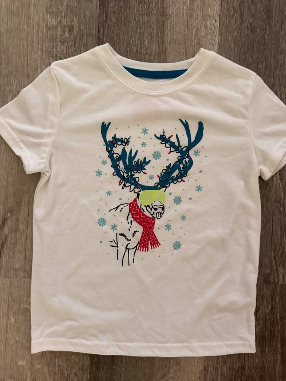 Cat & Jack reindeer Christmas winter tshirt size XS